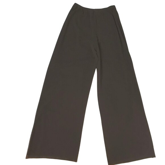 Vintage Women Chocolate Brown Sheer Mesh Two-Piece Luxe Lounge Set Flowy Soft S - Picture 7 of 9